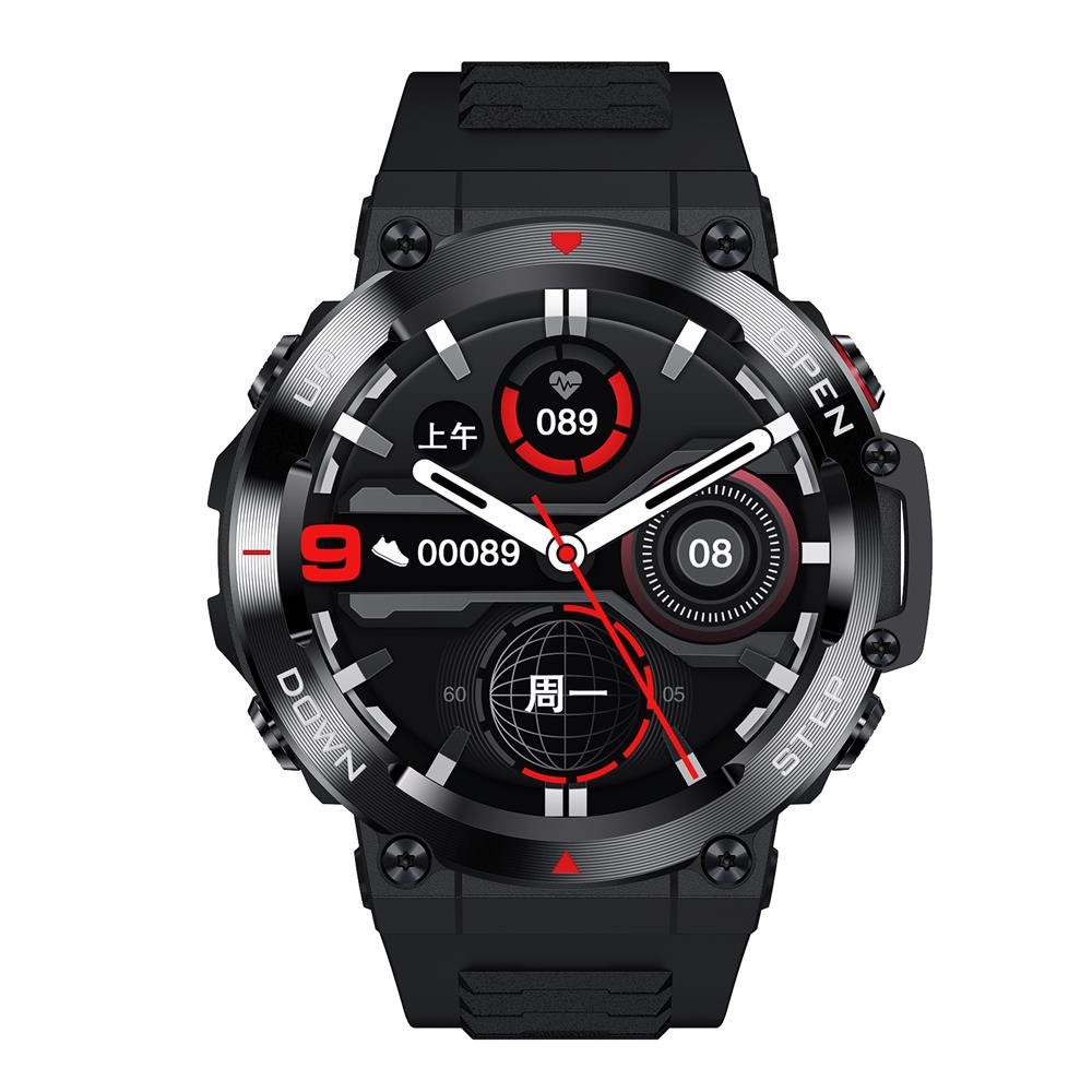Smart Watch AK45 outdoor sport okosóra bluetooth telefon funkcióval - Midnight black