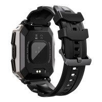 Smart Watch C20 Plus ütésálló 5ATM vízálló outdoor telefonfunkciós okosóra - fekete