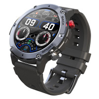 Smart Watch C21 outdoor ütésálló okosóra telefonhívás funkcióval - fekete
