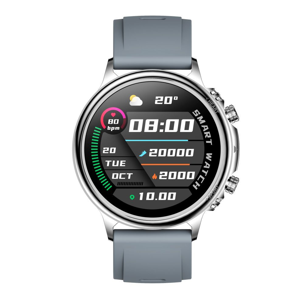 Smart Watch CF85 nagy méretű hívásfunkciós okosóra gumiszíjjal - szürke
