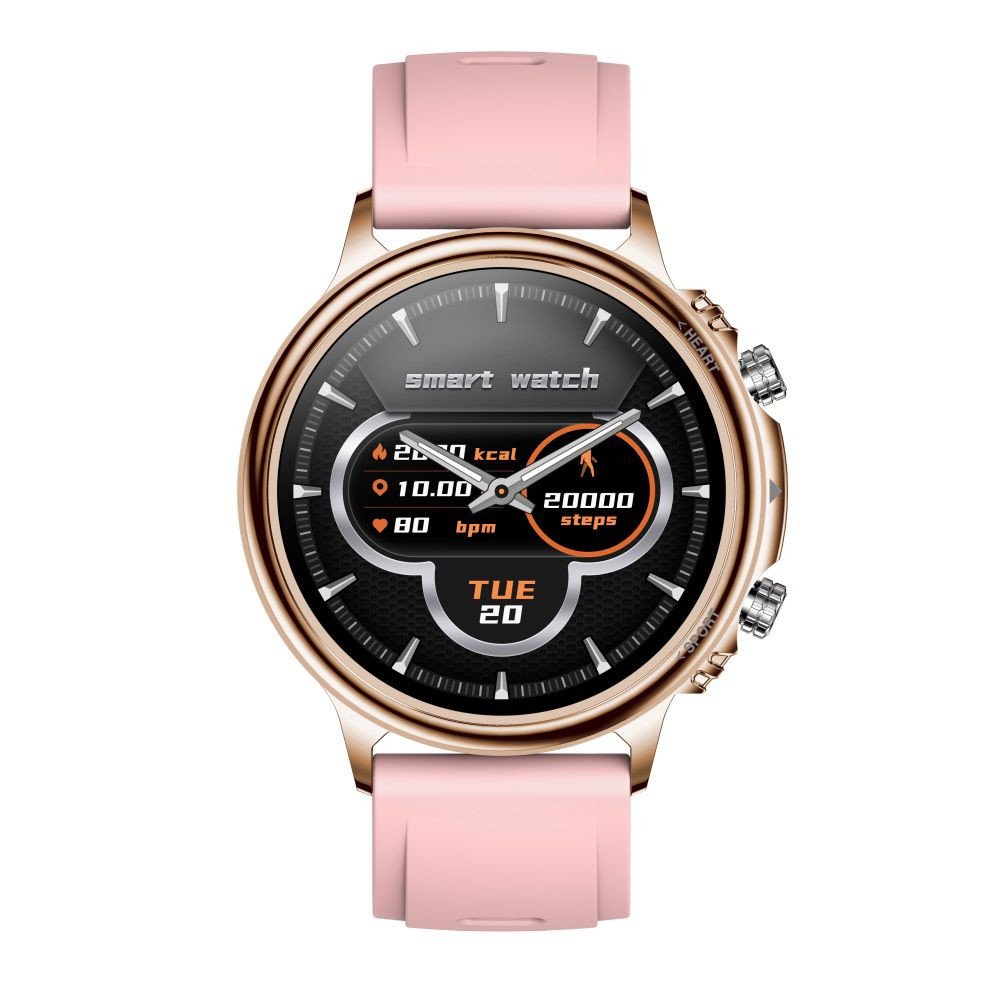 Smart Watch CF85 nagy méretű hívásfunkciós okosóra gumiszíjjal - rozé-babarózsaszín