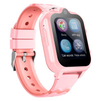 Smart Watch D35 duplakamerás 4G GPS SIM kártyás gyerek okosóra - rózsaszín