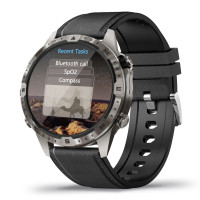 Smart Watch GT45 Outdoor NFC magyar nyelvű okosóra bőrszíjjal és gumiszíjjal - ezüst