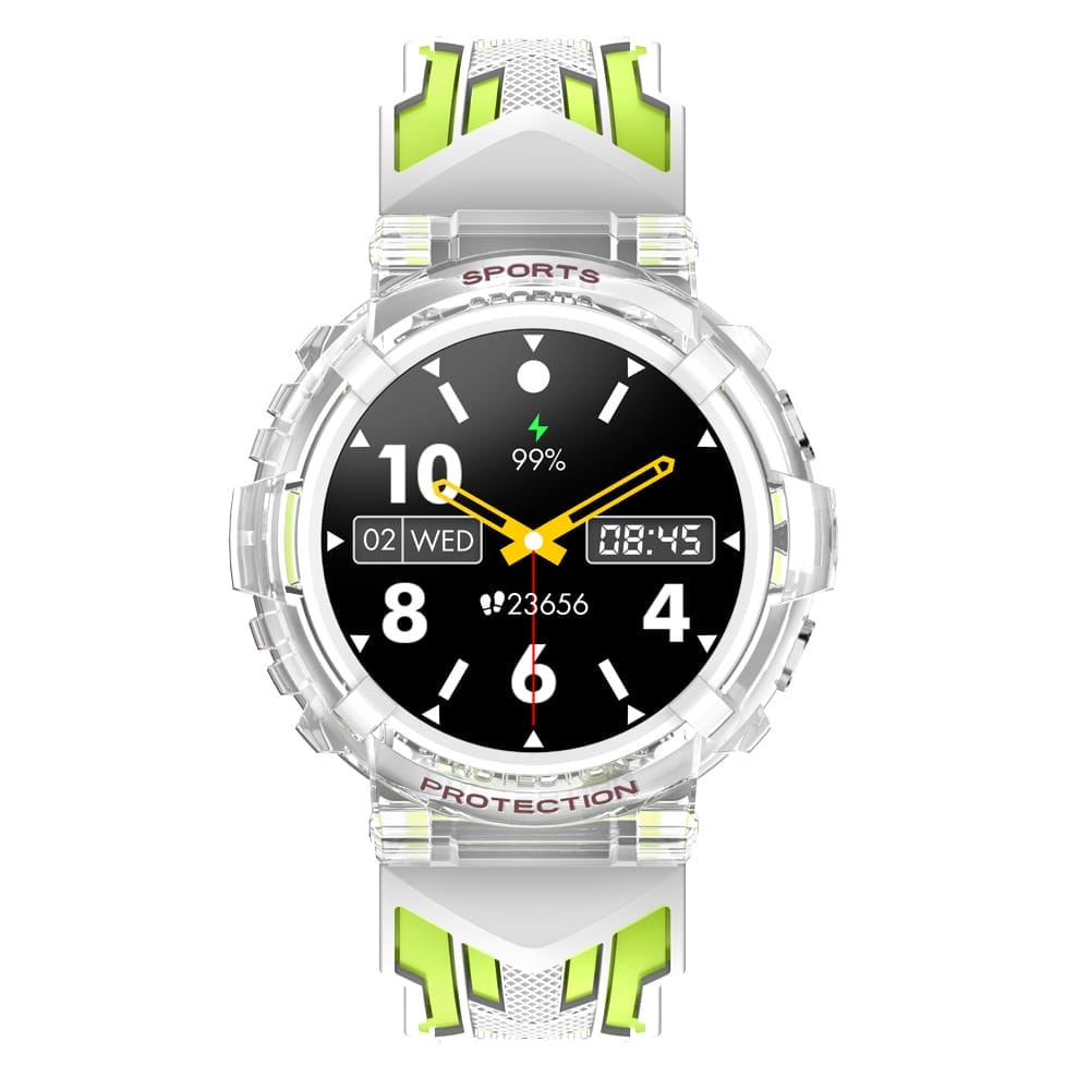 Smart Watch HT25 telefon funkciós sport okosóra fiataloknak -  zöld-fehér
