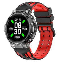 Smart Watch HT25 telefon funkciós sport okosóra fiataloknak -  fekete-piros