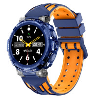 Smart Watch HT25 telefon funkciós sport okosóra fiataloknak -  kék-narancs