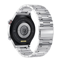 Smart Watch QW33 magyar nyelvű okosóra Bluetooth telefon funkciókkal - ezüst-fém