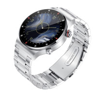 Smart Watch QW33 magyar nyelvű okosóra Bluetooth telefon funkciókkal - ezüst-fém