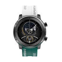 Smart Watch QW66 magyar nyelvű sport okosóra stílusos kétszínű szíjjal - fehér-zöld