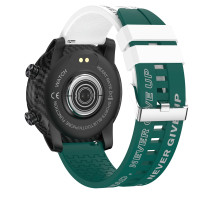 Smart Watch QW66 magyar nyelvű sport okosóra stílusos kétszínű szíjjal - fehér-zöld