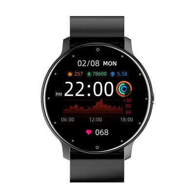Smart Watch ZL02 pulzus és véroxigénszint mérős okosóra - fekete